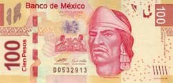 100 мексиканских песо аверс