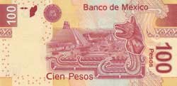 100 мексиканских песо реверс