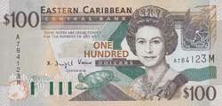 100 восточно-карибских долларов аверс