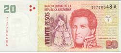 20 аргентинских песо аверс