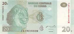20 конголезских франков аверс