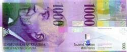 1000 швейцарских франков аверс