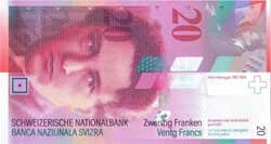 20 швейцарских франков аверс