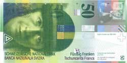 50 швейцарских франков аверс