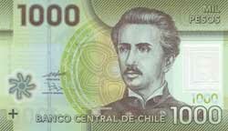 1000 чилийских песо аверс