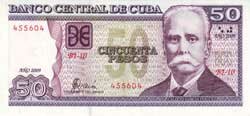 50 кубинских песо аверс