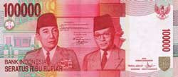 100000 индонезийских рупий аверс