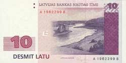 10 латвийских лат аверс