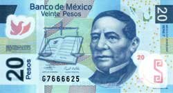 20 мексиканских песо аверс