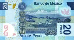 20 мексиканских песо реверс