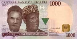 1000 нигерийских найр аверс