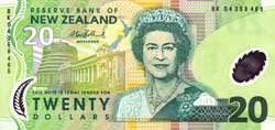 20 новозеландских долларов аверс