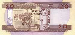 20 долларов Соломоновых островов реверс