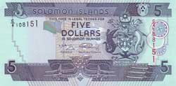 5 долларов Соломоновых островов аверс