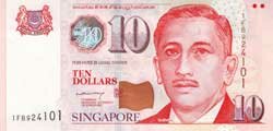 10 сингапурских долларов аверс