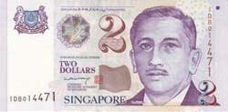 2 сингапурских доллара аверс