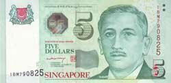 5 сингапурских долларов аверс