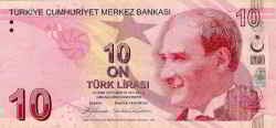 10 турецких лир аверс
