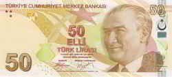50 турецких лир аверс