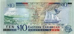 10 восточно-карибских долларов реверс