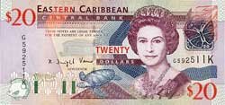20 восточно-карибских долларов аверс