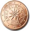 2 европейский цента Австрии реверс