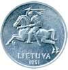 1 литовский цент реверс