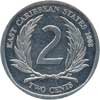 2 восточно-карибских цента аверс