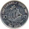10 восточно-карибских центов аверс